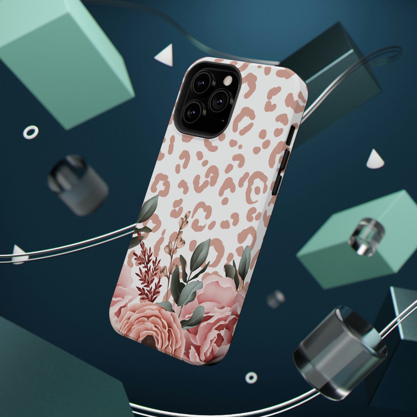 Rose Leopard Print Impact-Resistant Cases