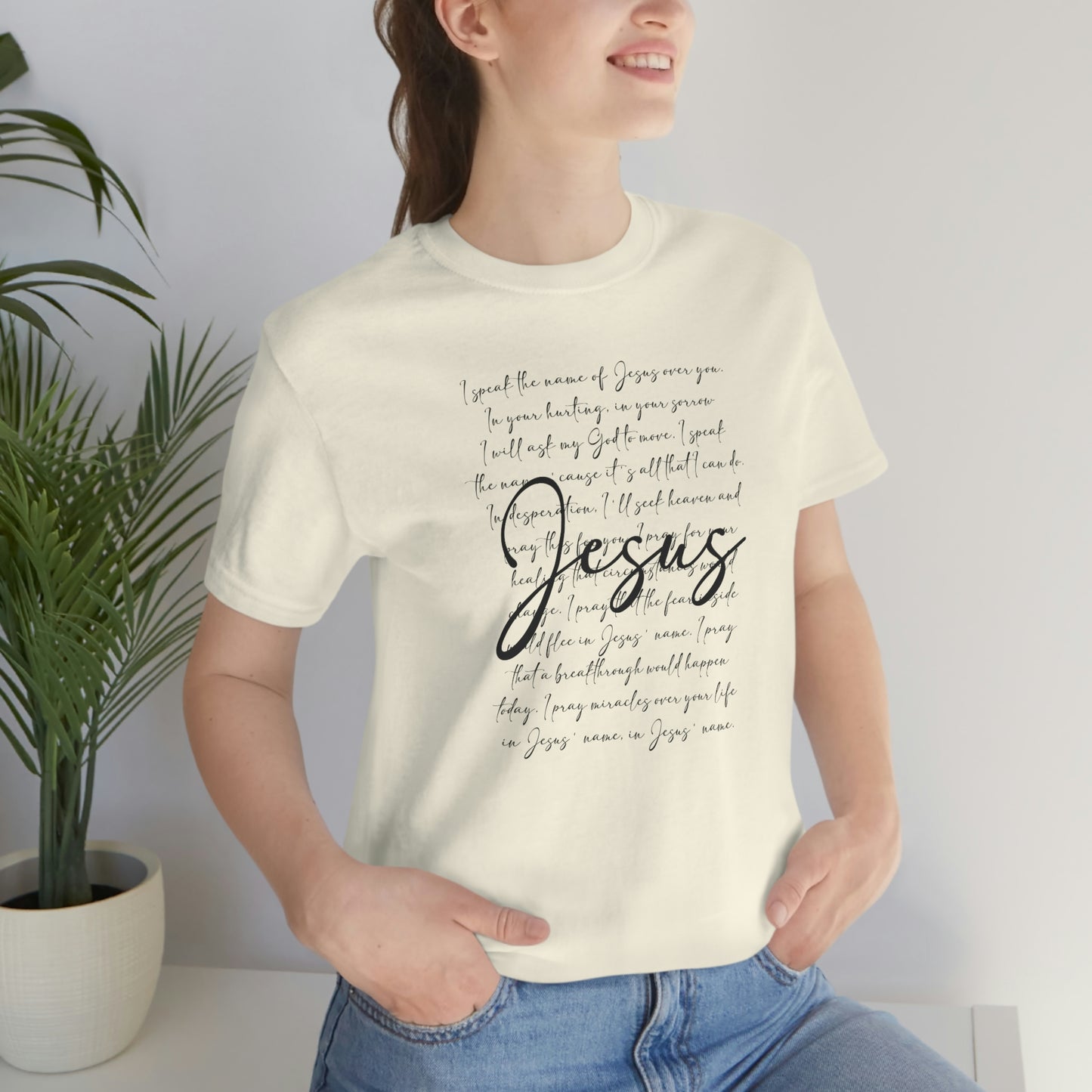 Speak The Word Of Jesus Print Jersey Short Sleeve Tee