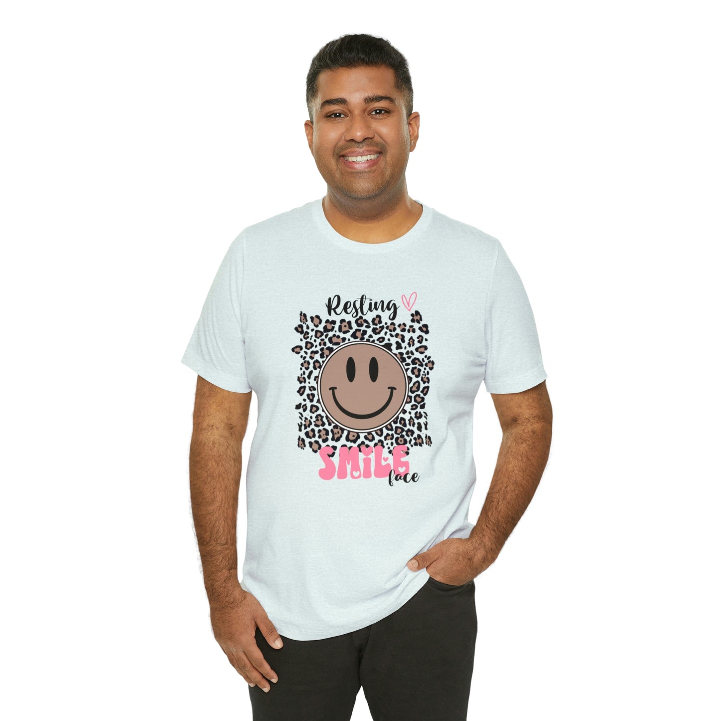 Resting Smile Face Print Jersey Short Sleeve Tee