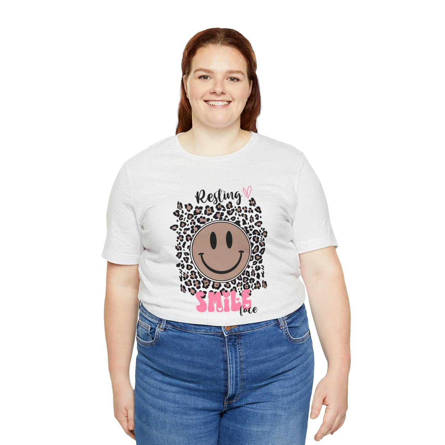 Resting Smile Face Print Jersey Short Sleeve Tee