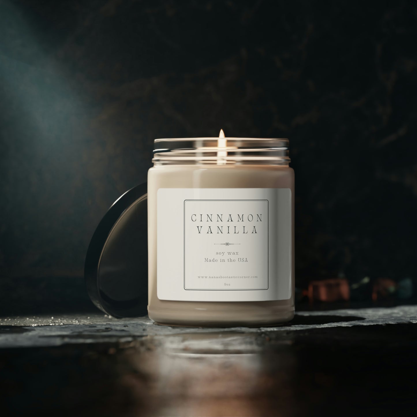 Cinnamon + Vanilla, Scented Soy Candle, 9oz