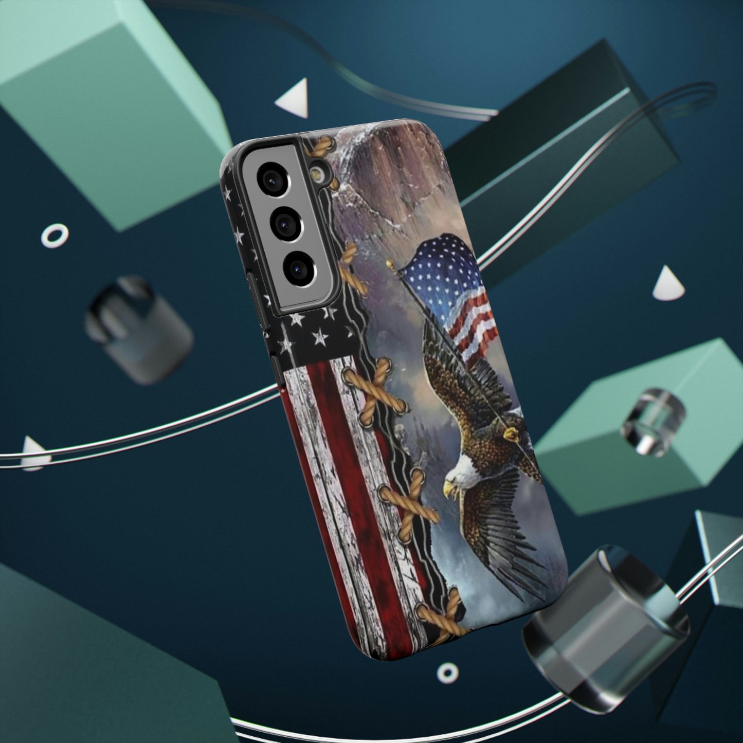 American Flag Eagle Print Impact-Resistant Cases