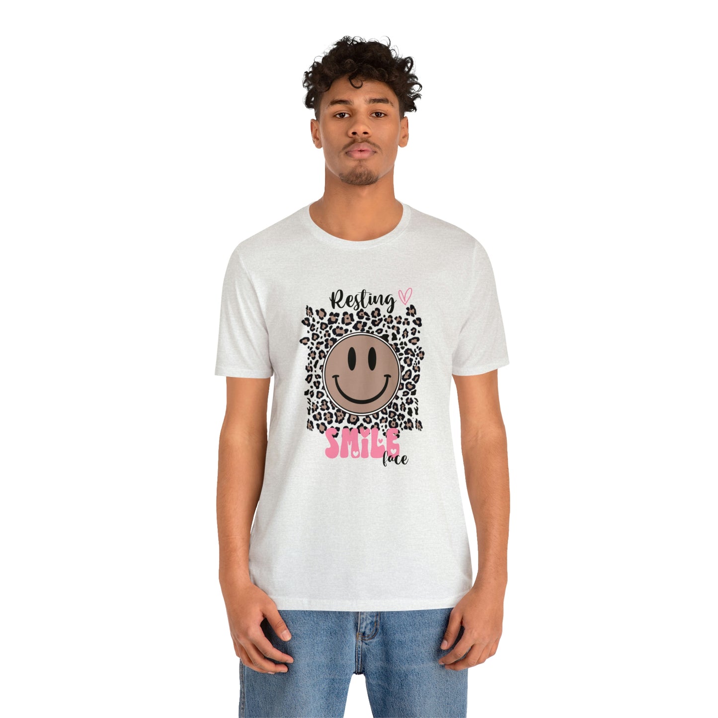 Resting Smile Face Print Jersey Short Sleeve Tee