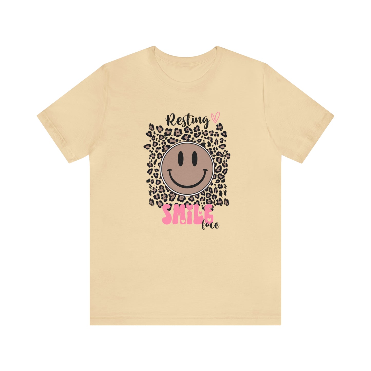 Resting Smile Face Print Jersey Short Sleeve Tee