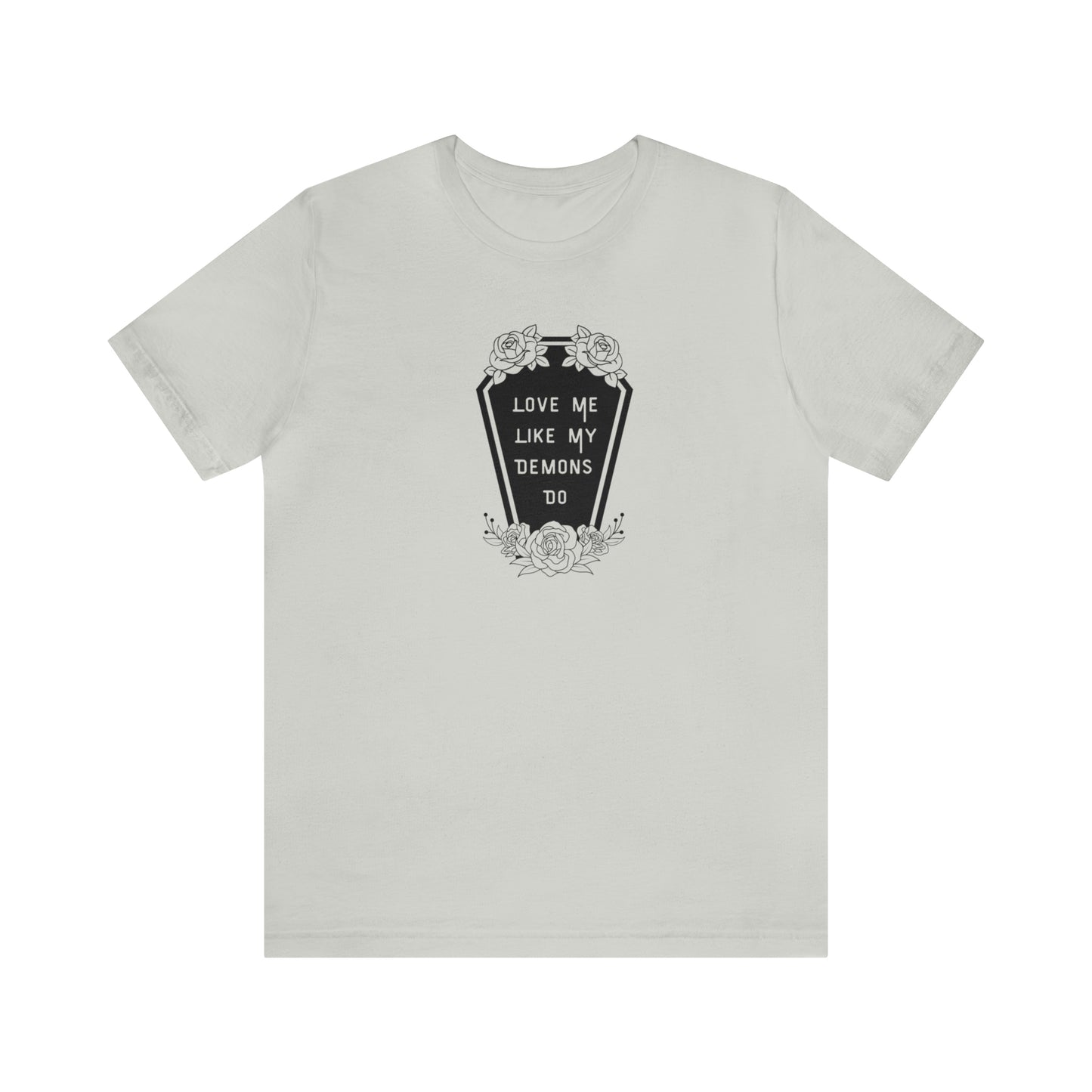 Love Me Like My Demons Do Print Jersey Short Sleeve Tee