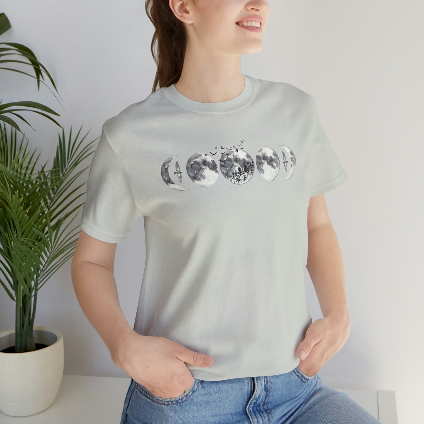 Moon Phases Print, Jersey Short Sleeve Tee