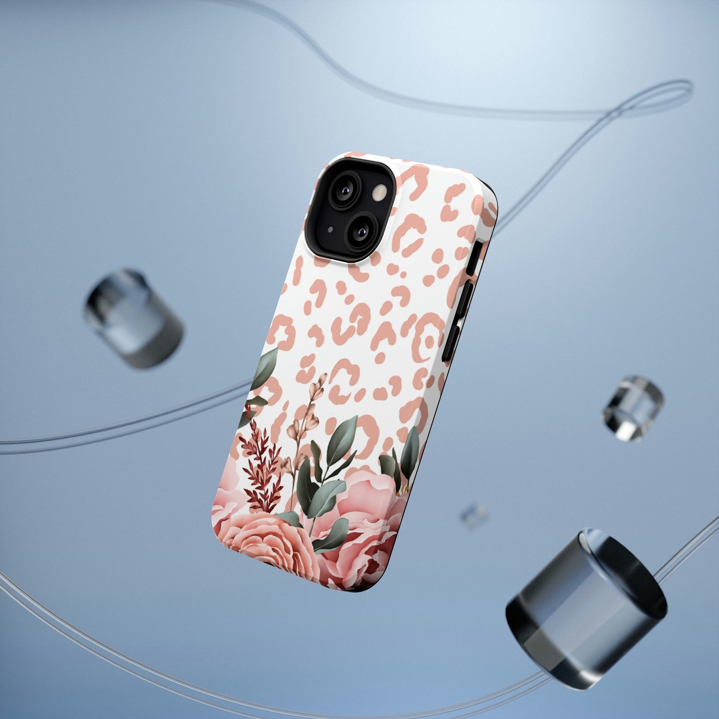 Rose Leopard Print Impact-Resistant Cases