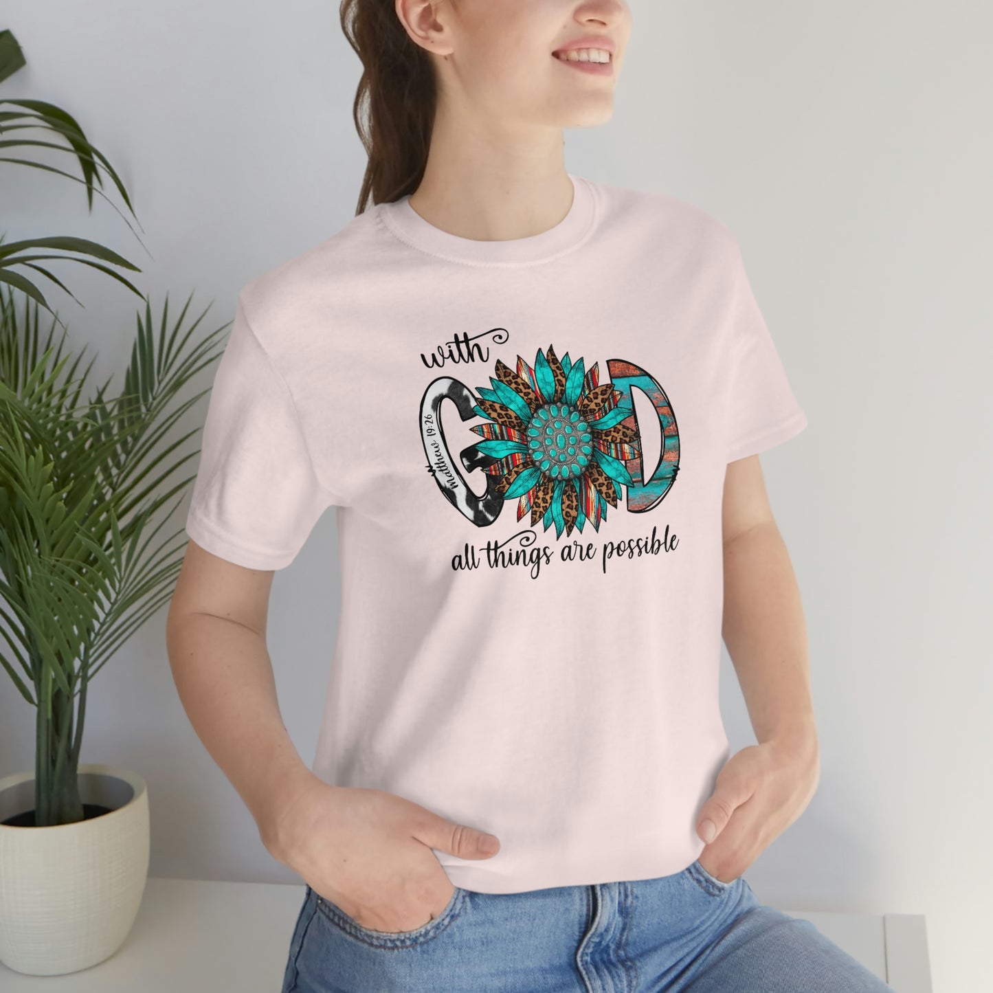 With God All Things Are Possible Unisex Jersey Short Sleeve Tee