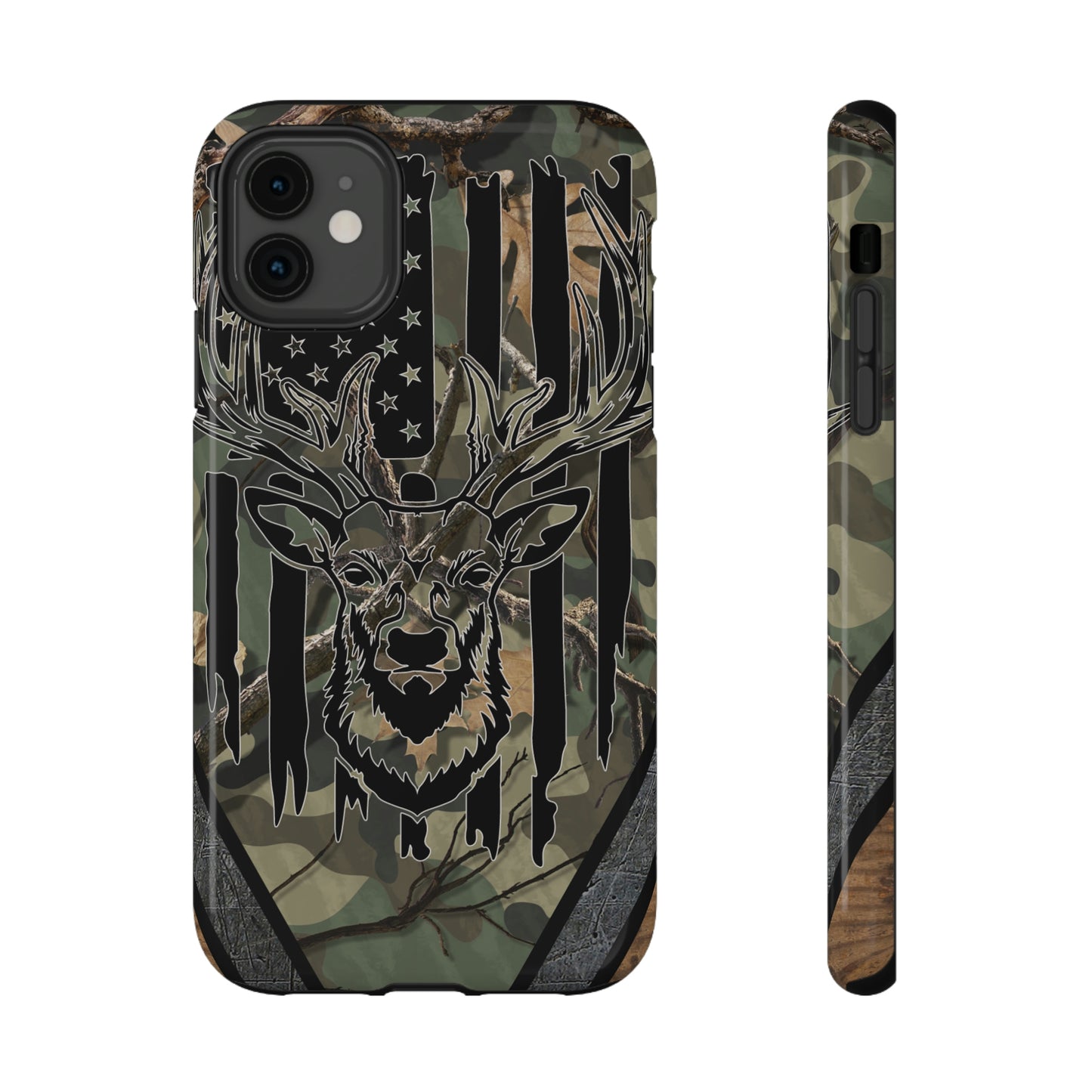 American Flag Deer Print Impact-Resistant Cases