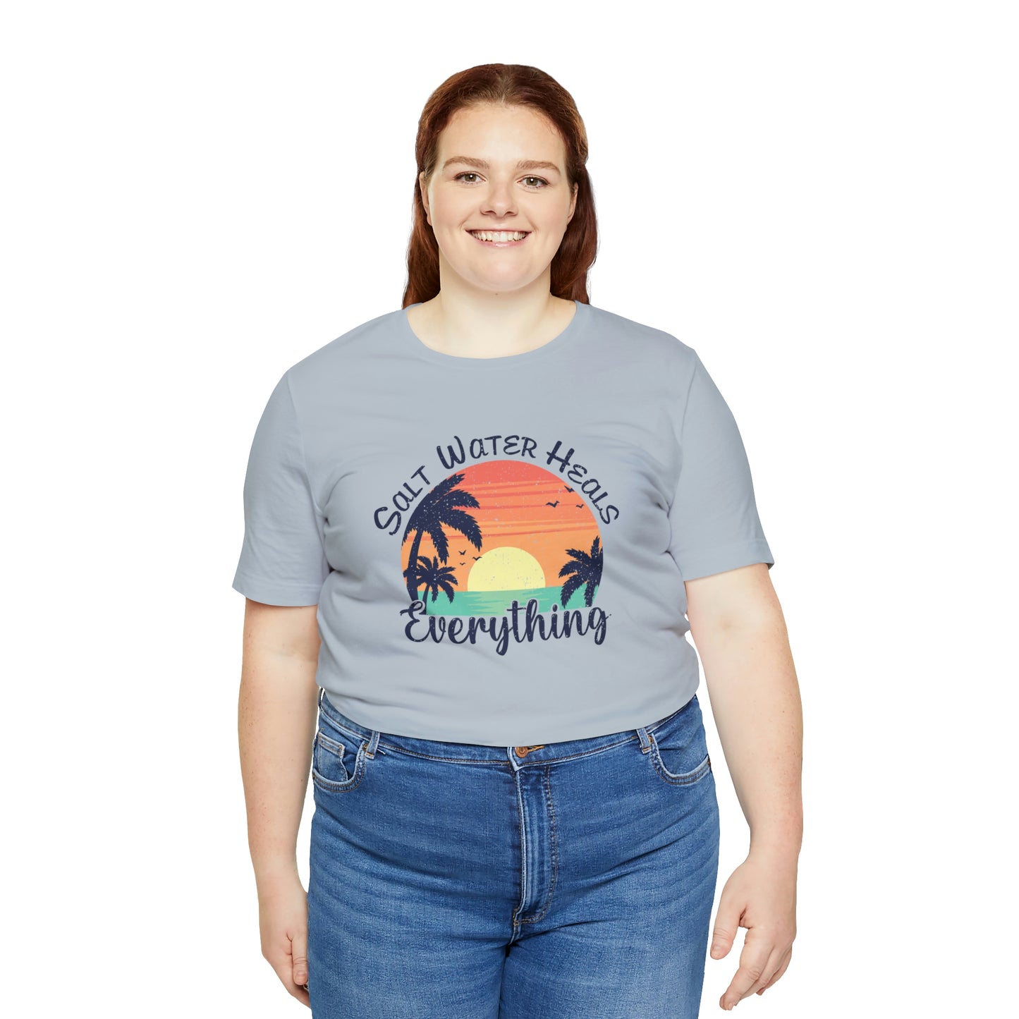 Saltwater Heals Everything Print Jersey Short Sleeve Tee