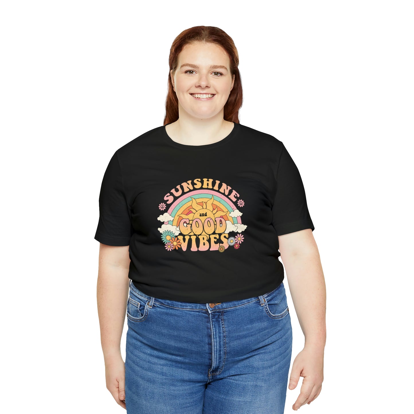 Sunshine and Good Vibe's Print, Jersey Short Sleeve Tee