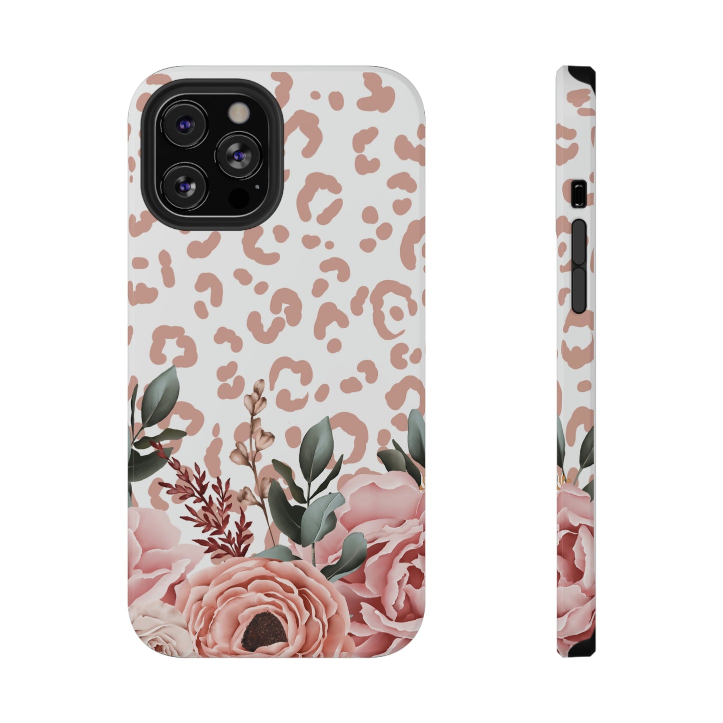 Rose Leopard Print Impact-Resistant Cases