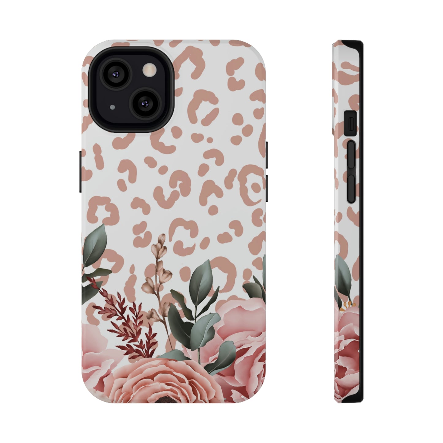 Rose Leopard Print Impact-Resistant Cases