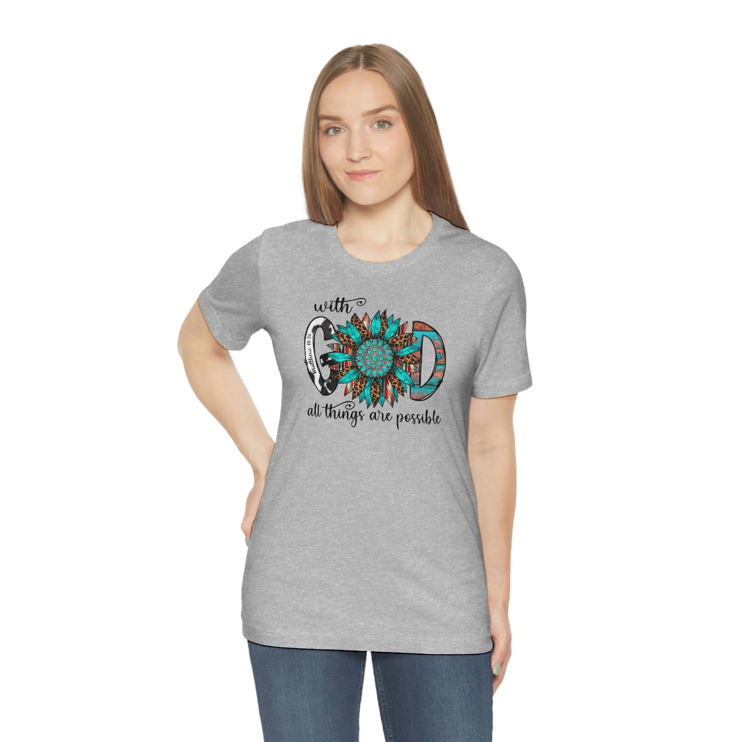 With God All Things Are Possible Unisex Jersey Short Sleeve Tee
