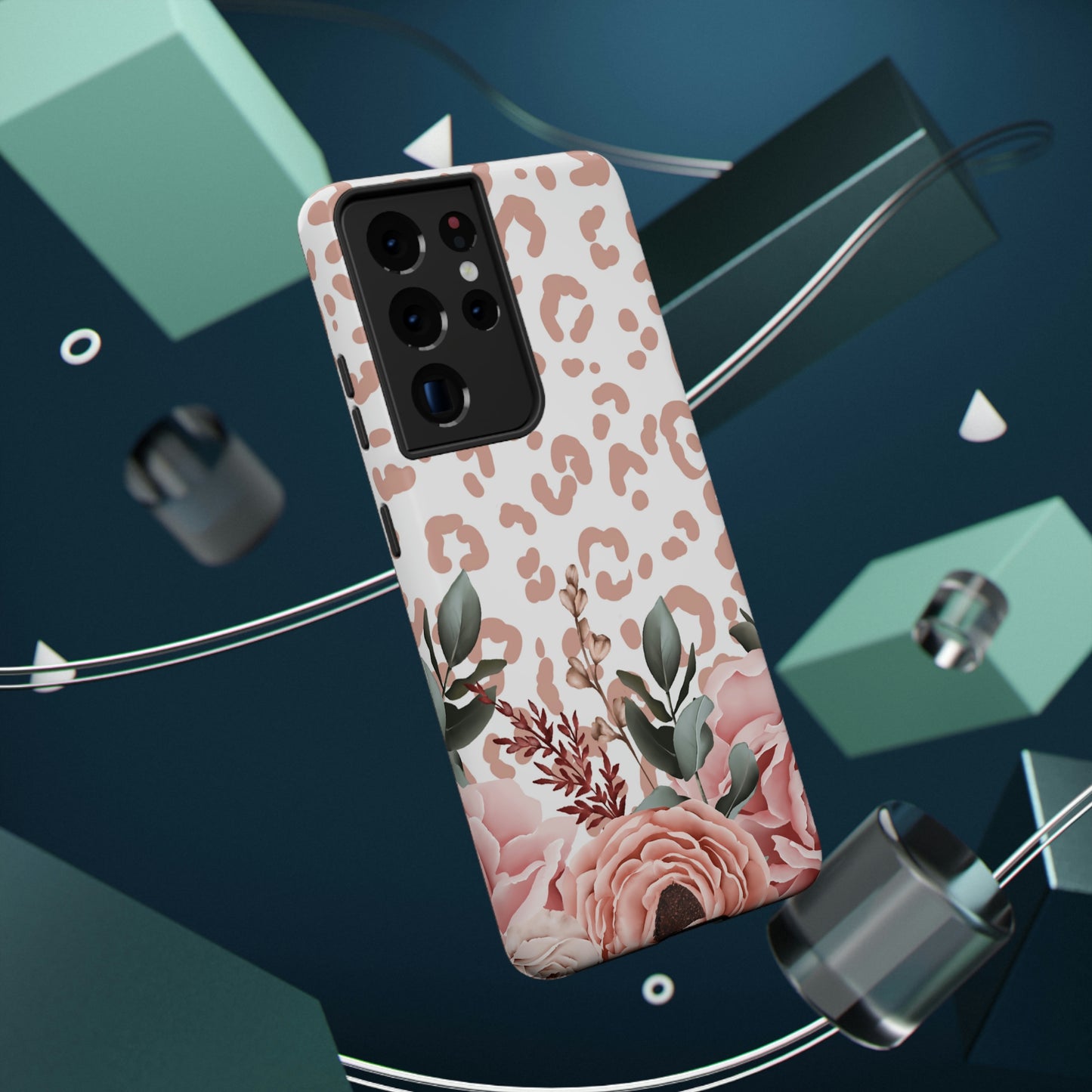 Rose Leopard Print Impact-Resistant Cases