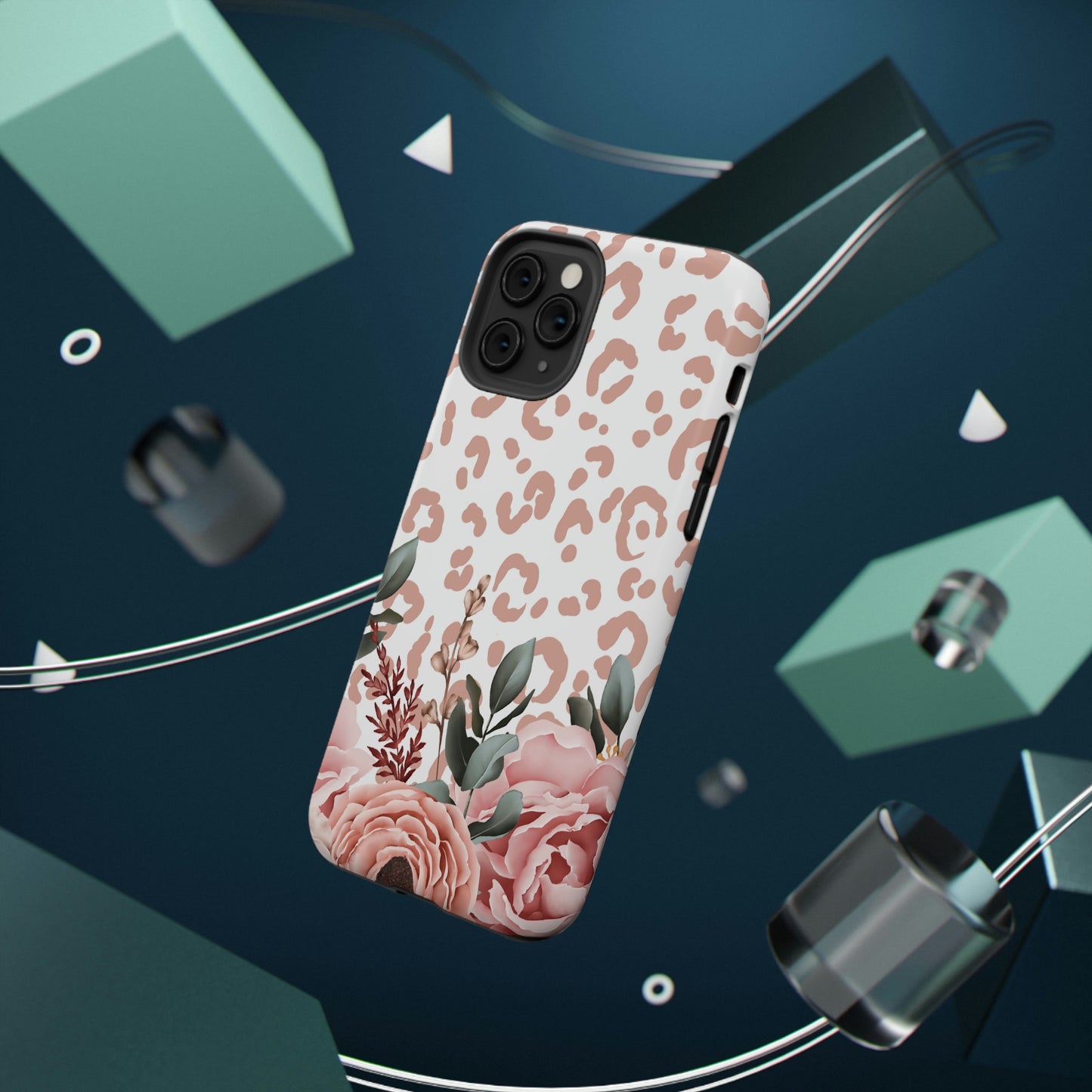 Rose Leopard Print Impact-Resistant Cases