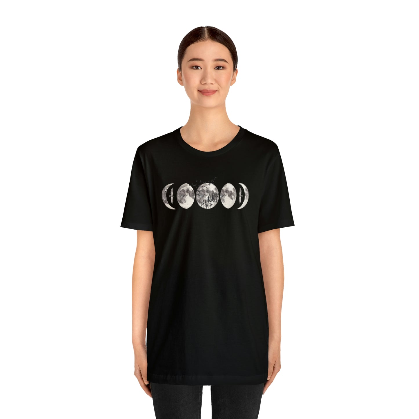 Moon Phases Print, Jersey Short Sleeve Tee