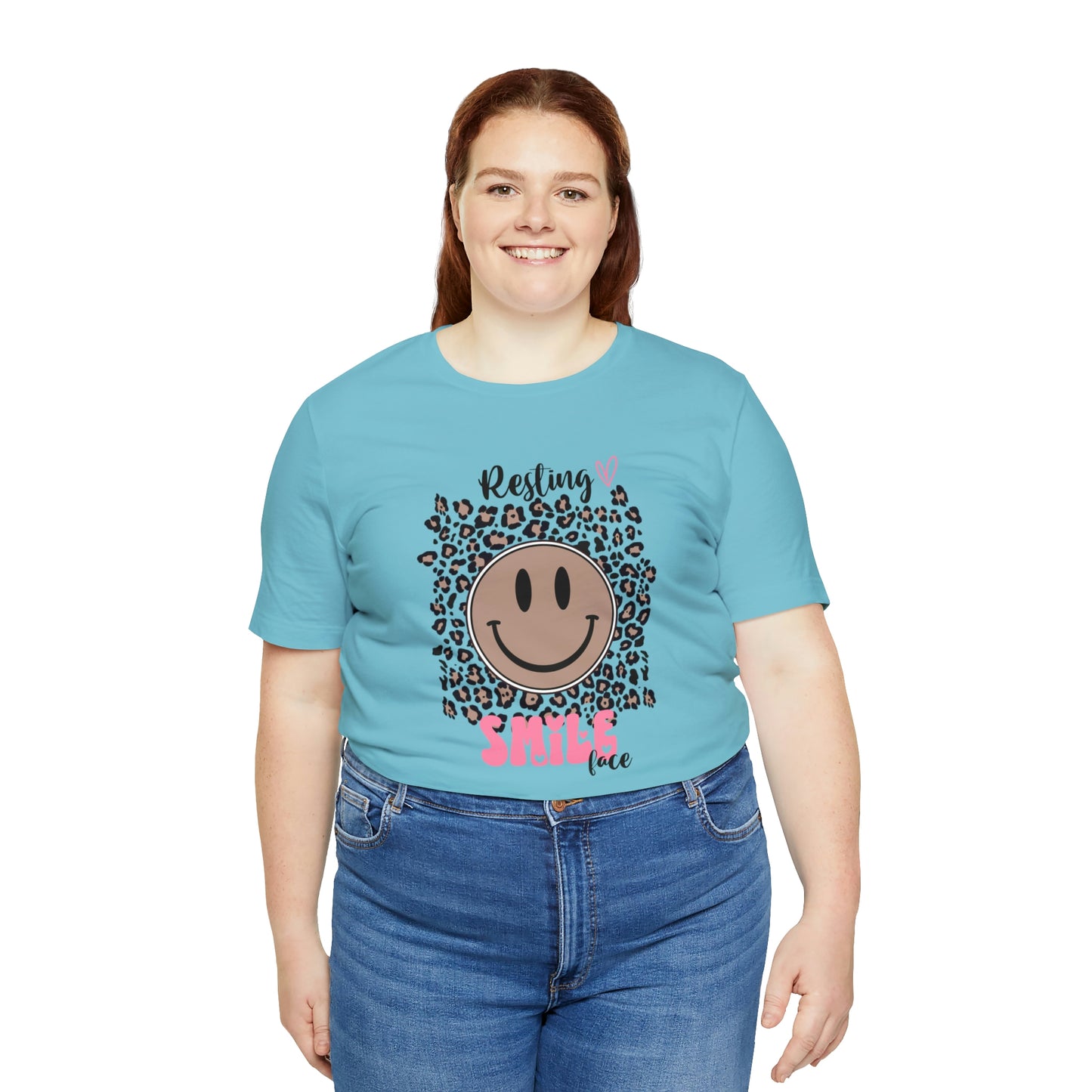 Resting Smile Face Print Jersey Short Sleeve Tee