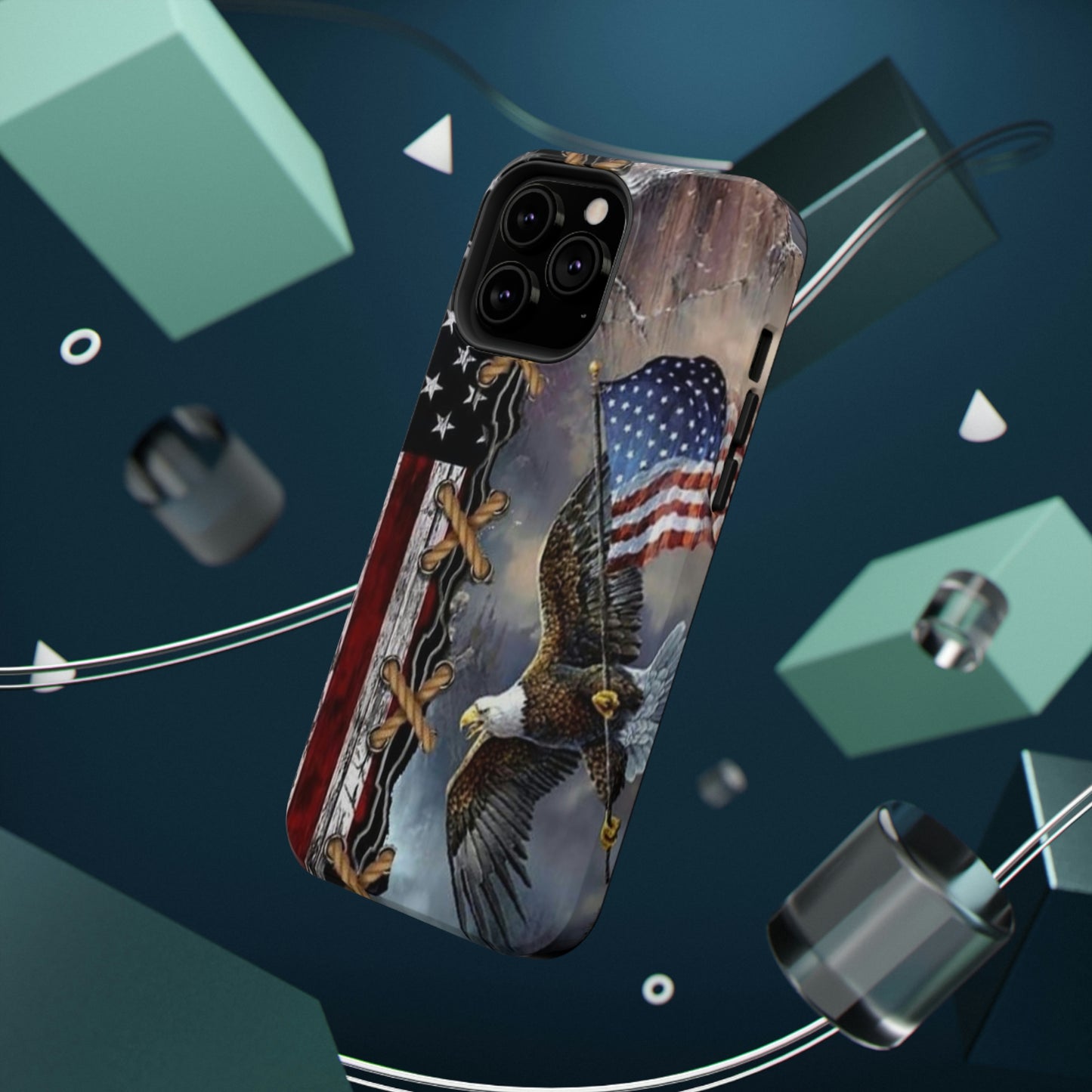 American Flag Eagle Print Impact-Resistant Cases