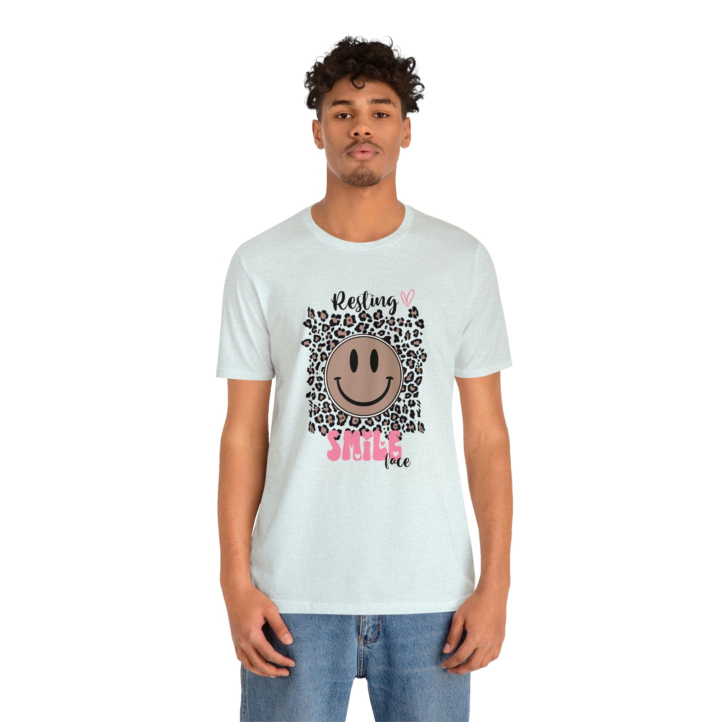 Resting Smile Face Print Jersey Short Sleeve Tee