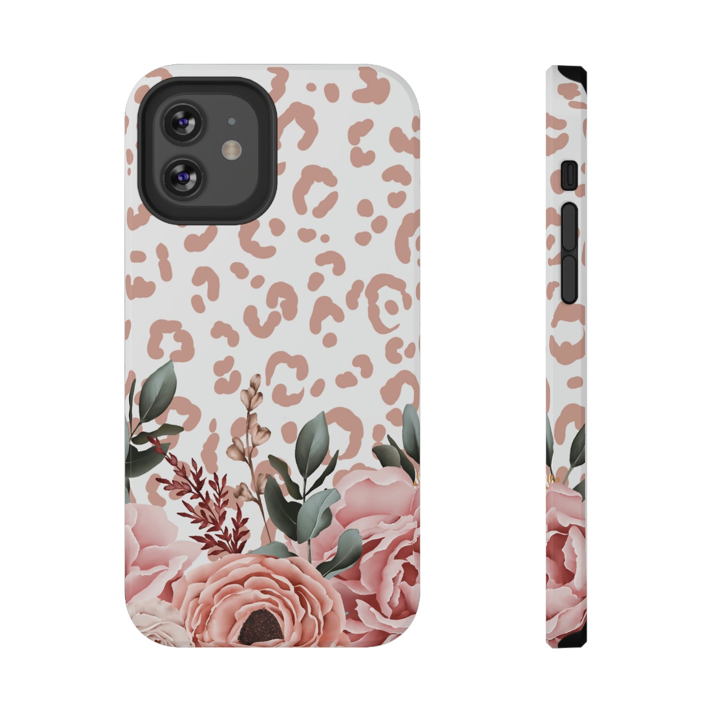 Rose Leopard Print Impact-Resistant Cases
