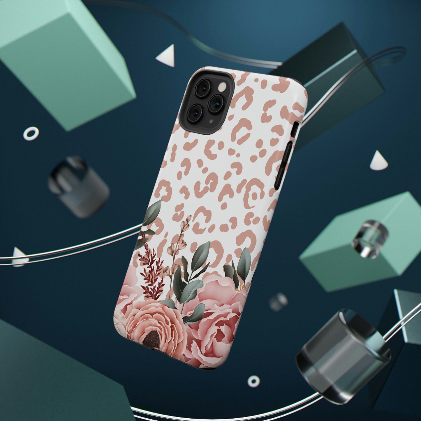Rose Leopard Print Impact-Resistant Cases