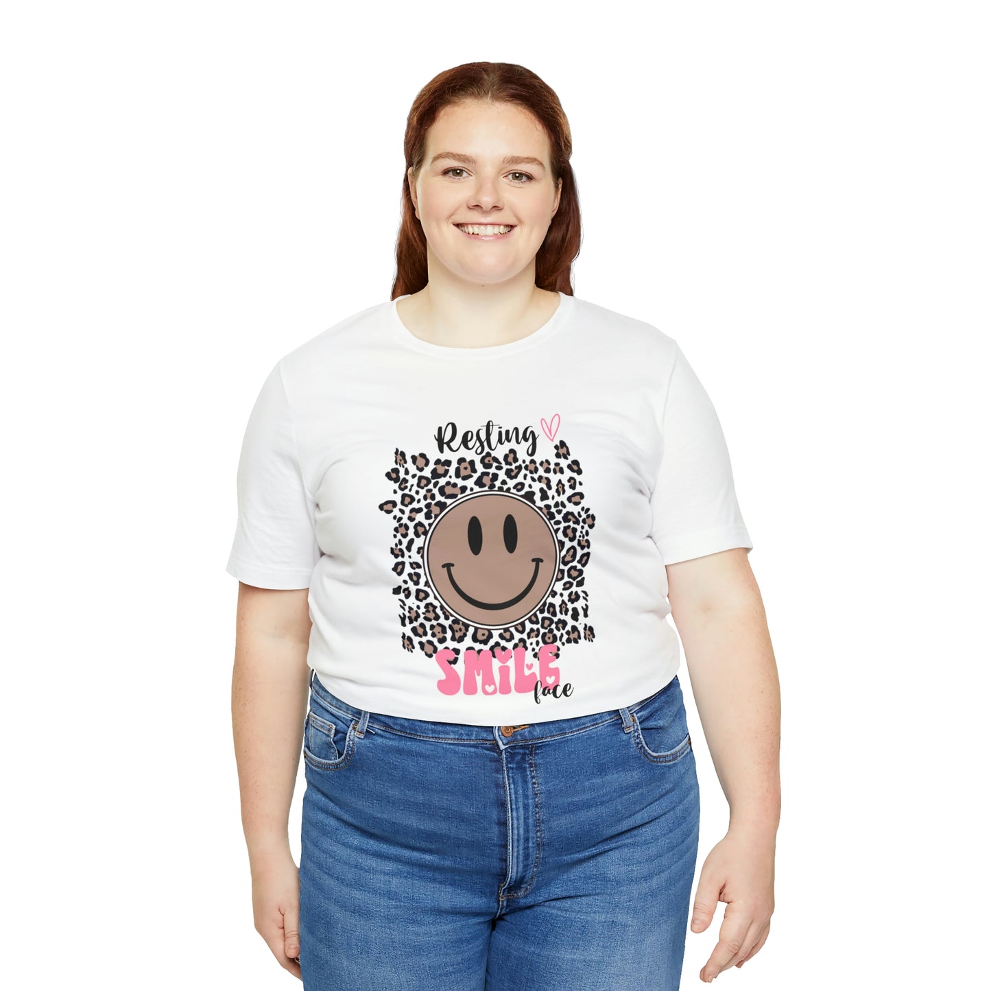 Resting Smile Face Print Jersey Short Sleeve Tee