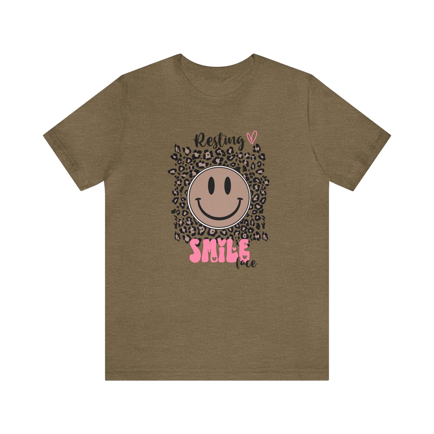 Resting Smile Face Print Jersey Short Sleeve Tee