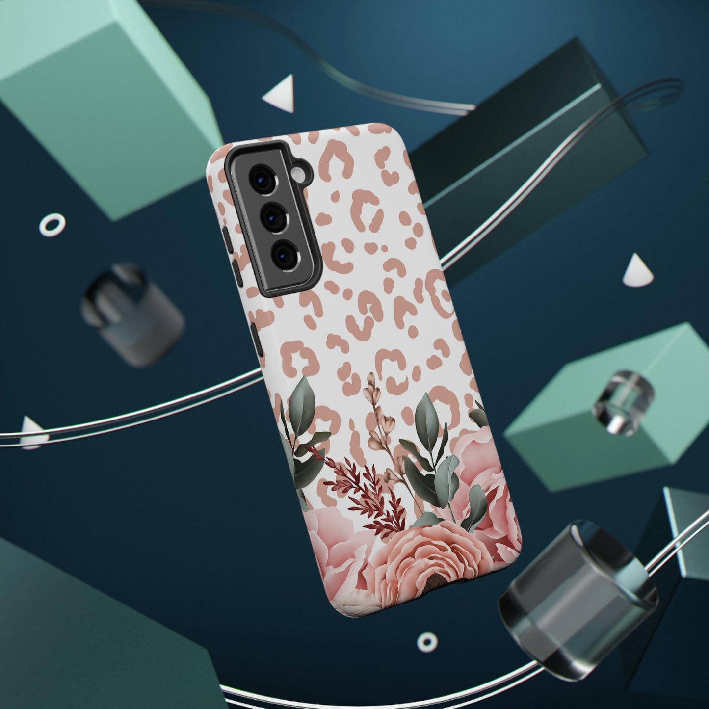 Rose Leopard Print Impact-Resistant Cases