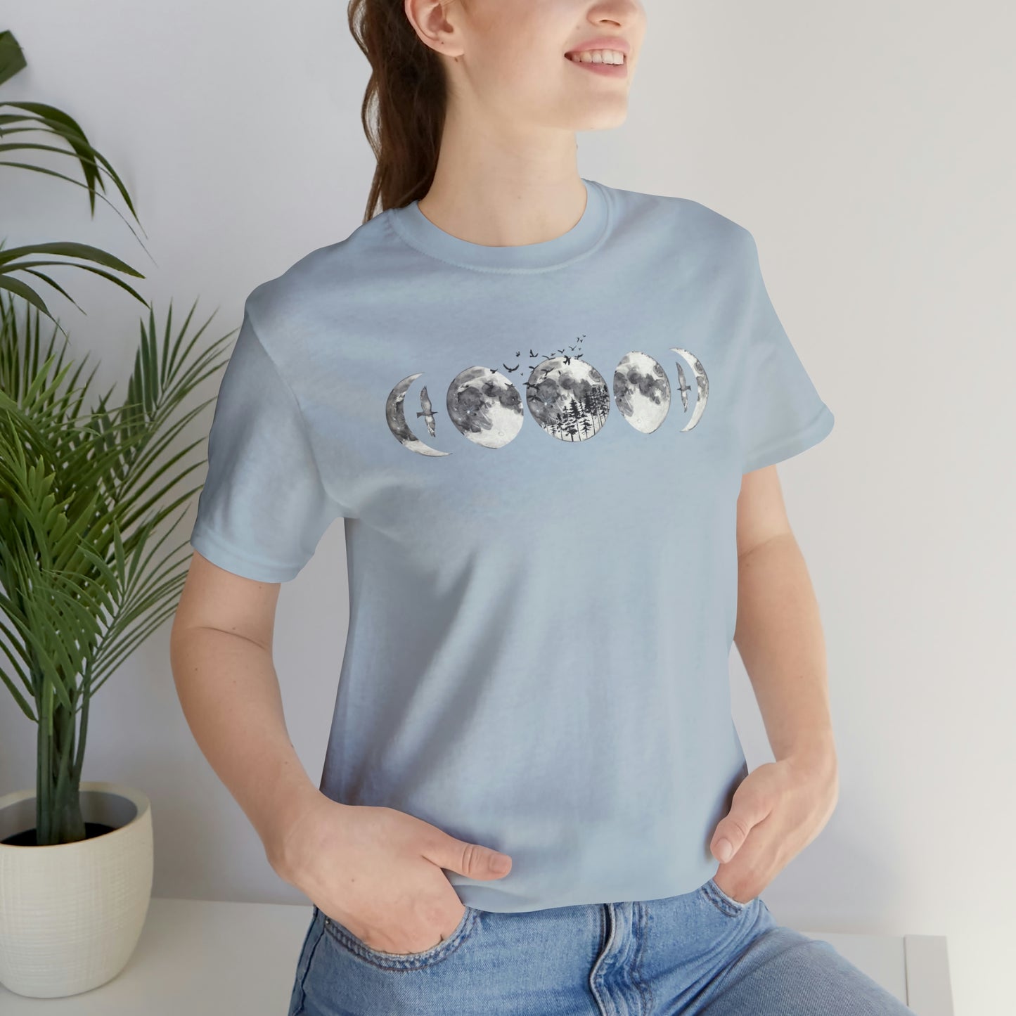 Moon Phases Print, Jersey Short Sleeve Tee