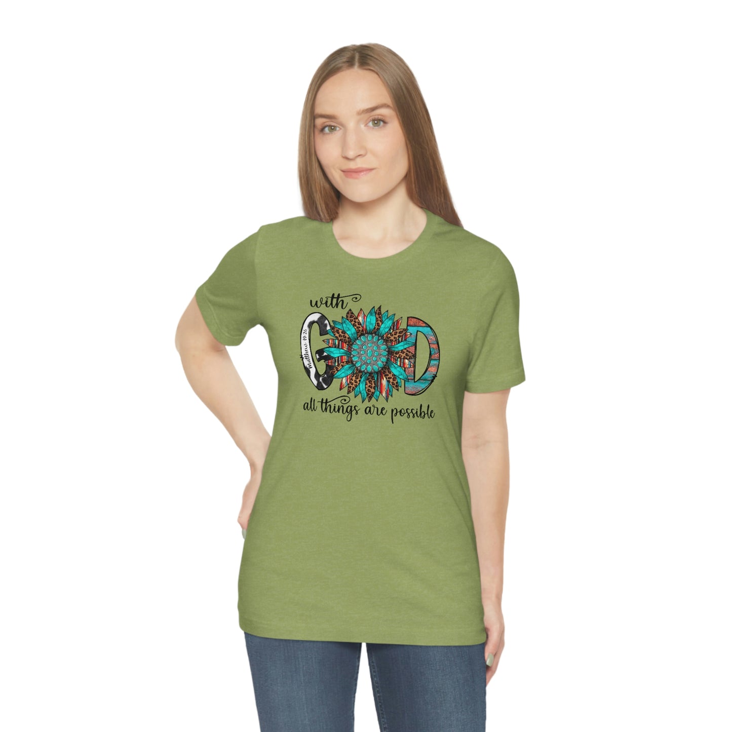 With God All Things Are Possible Unisex Jersey Short Sleeve Tee
