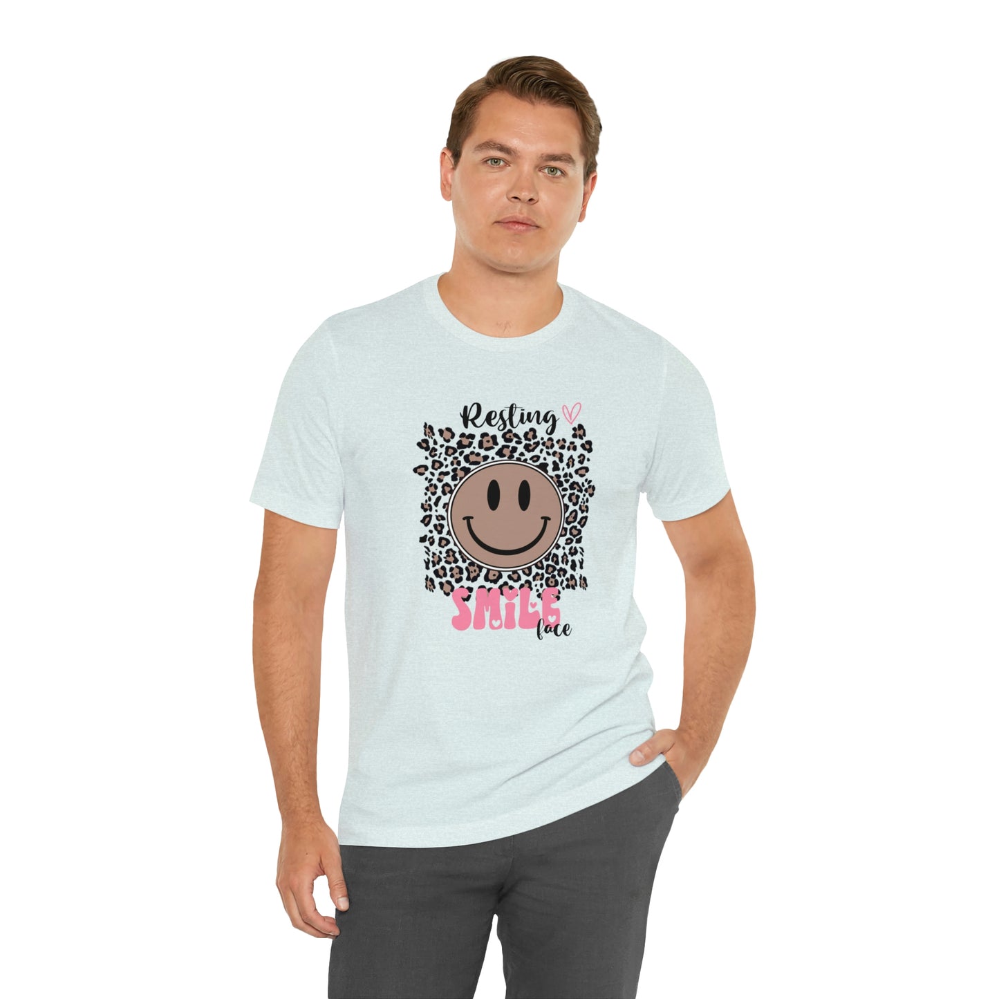Resting Smile Face Print Jersey Short Sleeve Tee