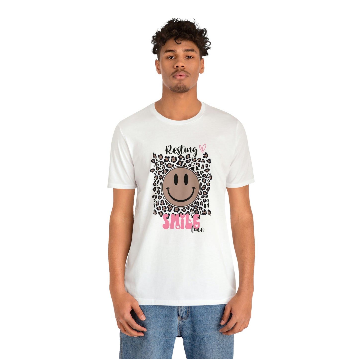Resting Smile Face Print Jersey Short Sleeve Tee