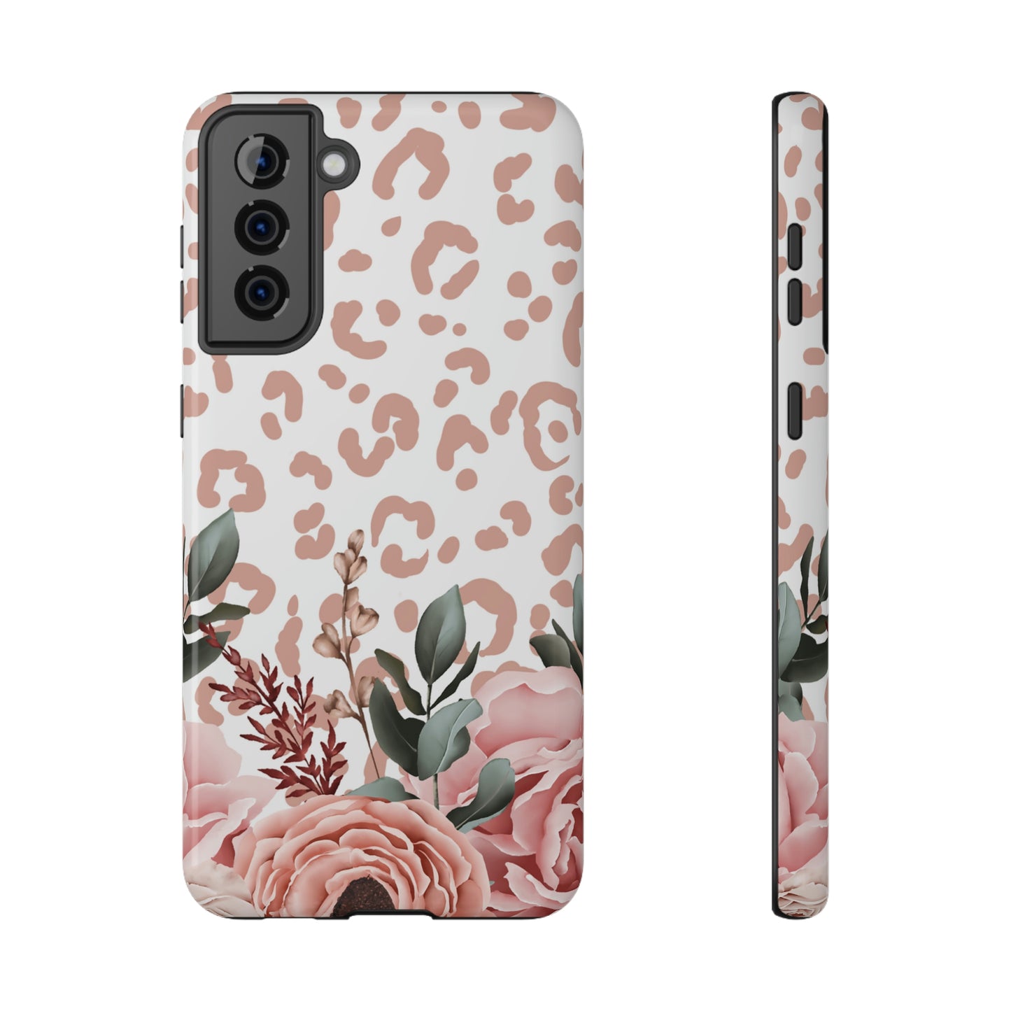 Rose Leopard Print Impact-Resistant Cases