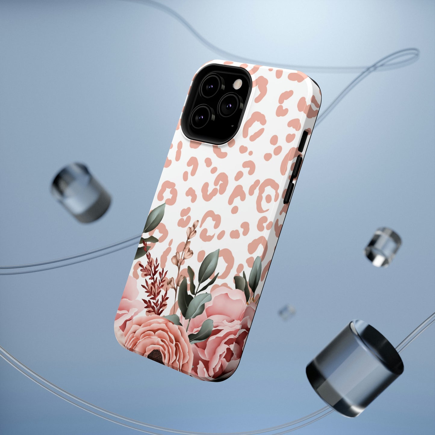 Rose Leopard Print Impact-Resistant Cases