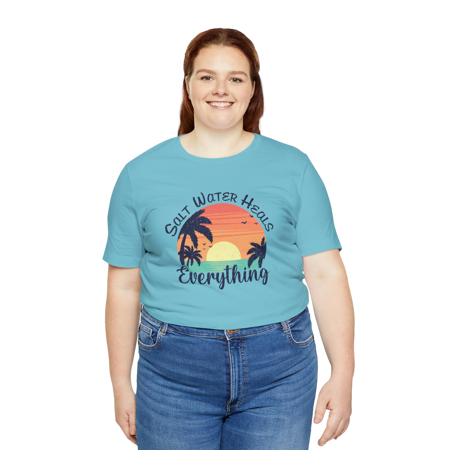 Saltwater Heals Everything Print Jersey Short Sleeve Tee