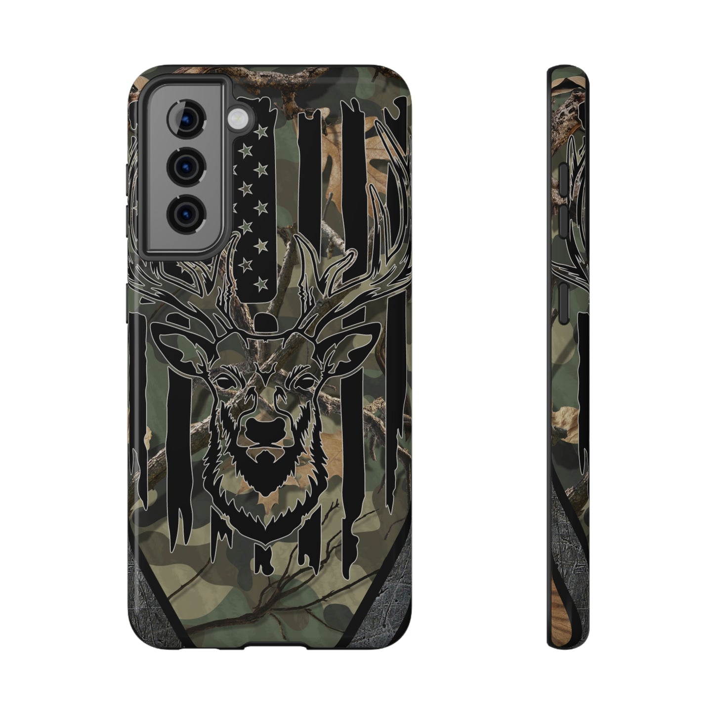 American Flag Deer Print Impact-Resistant Cases