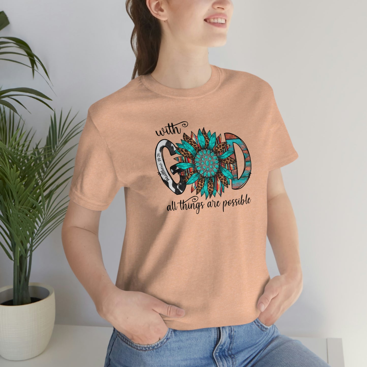 With God All Things Are Possible Unisex Jersey Short Sleeve Tee