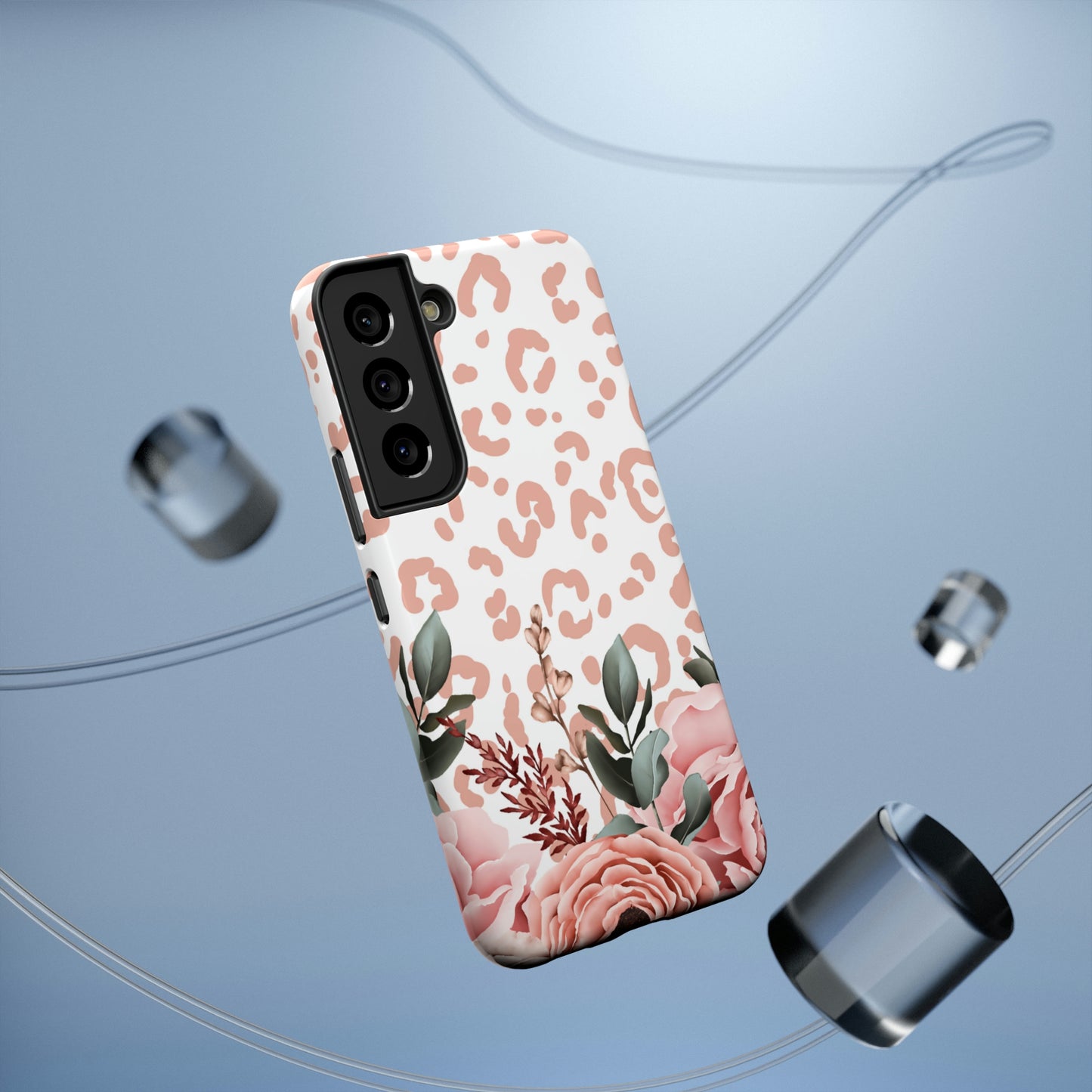 Rose Leopard Print Impact-Resistant Cases