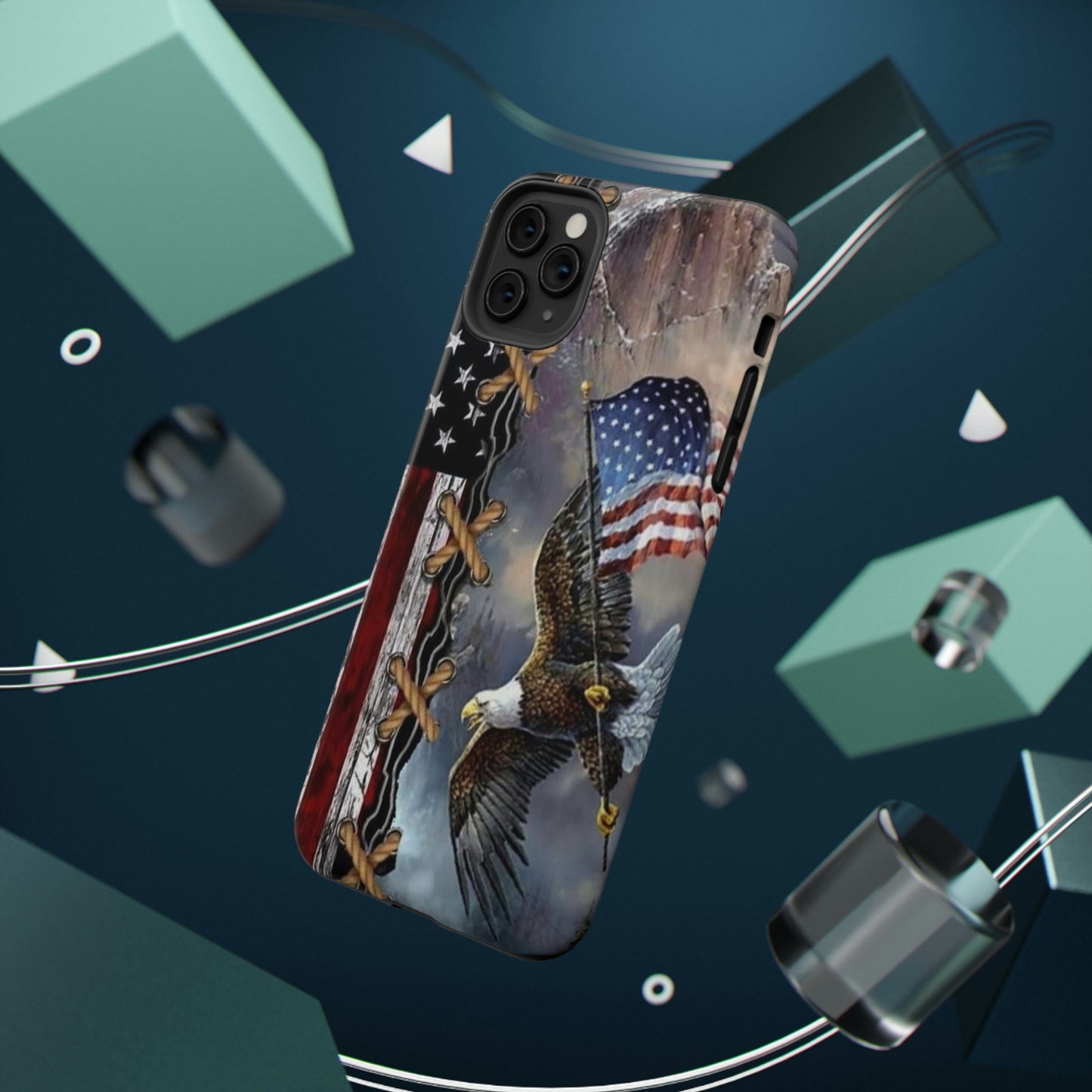 American Flag Eagle Print Impact-Resistant Cases