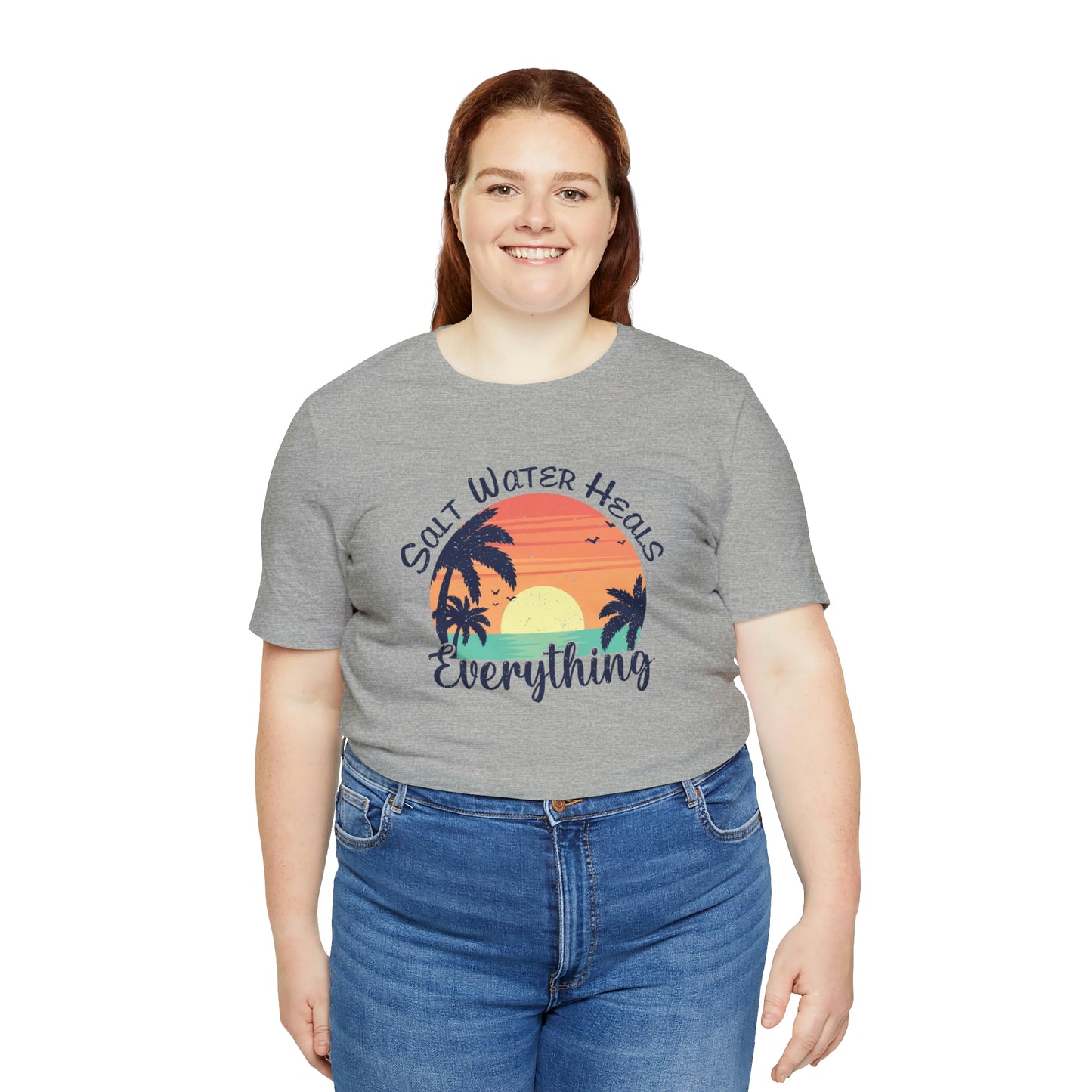 Saltwater Heals Everything Print Jersey Short Sleeve Tee
