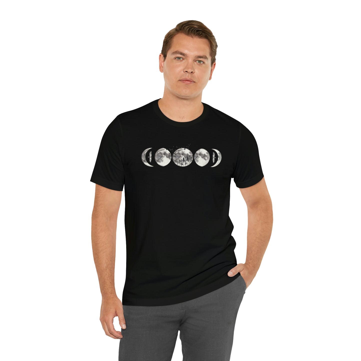 Moon Phases Print, Jersey Short Sleeve Tee