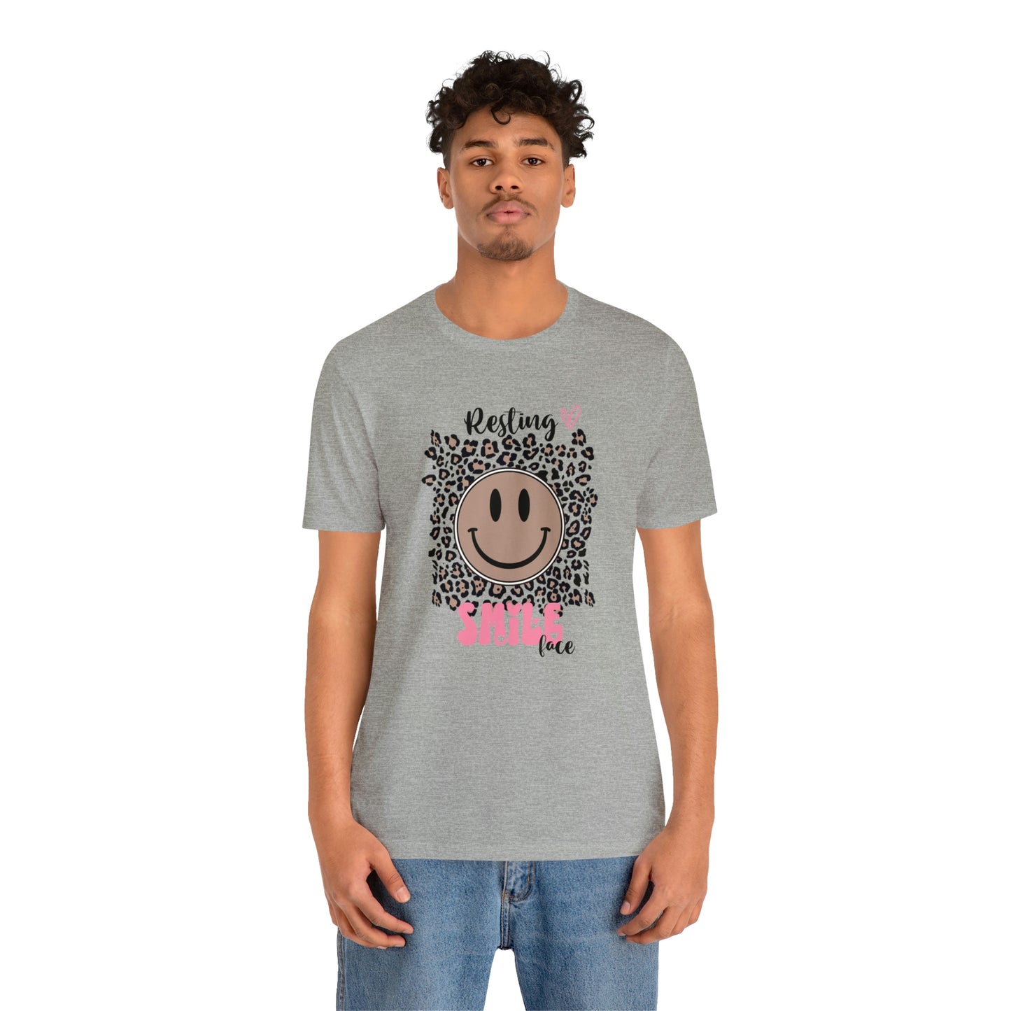 Resting Smile Face Print Jersey Short Sleeve Tee