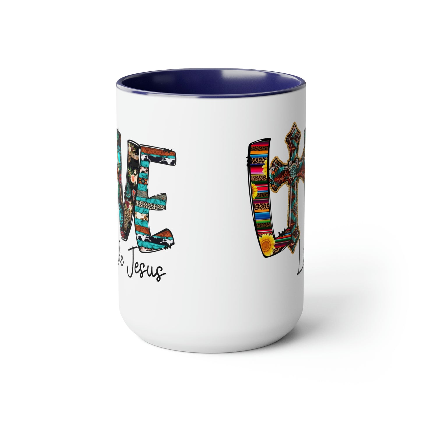 Live Like Jesus Two-Tone Coffee Mugs, 15oz