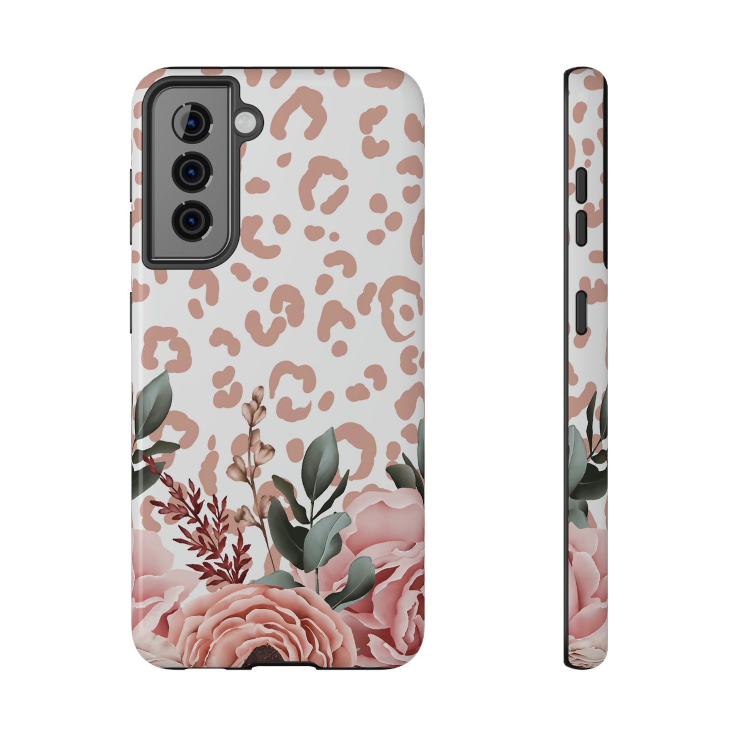 Rose Leopard Print Impact-Resistant Cases