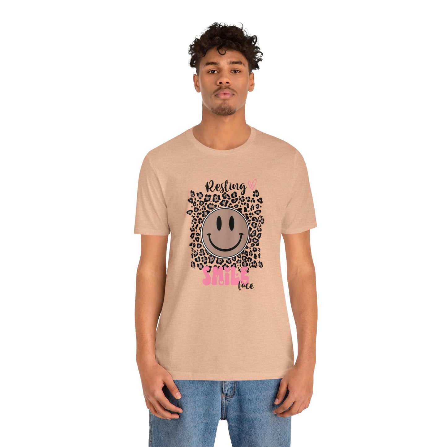 Resting Smile Face Print Jersey Short Sleeve Tee