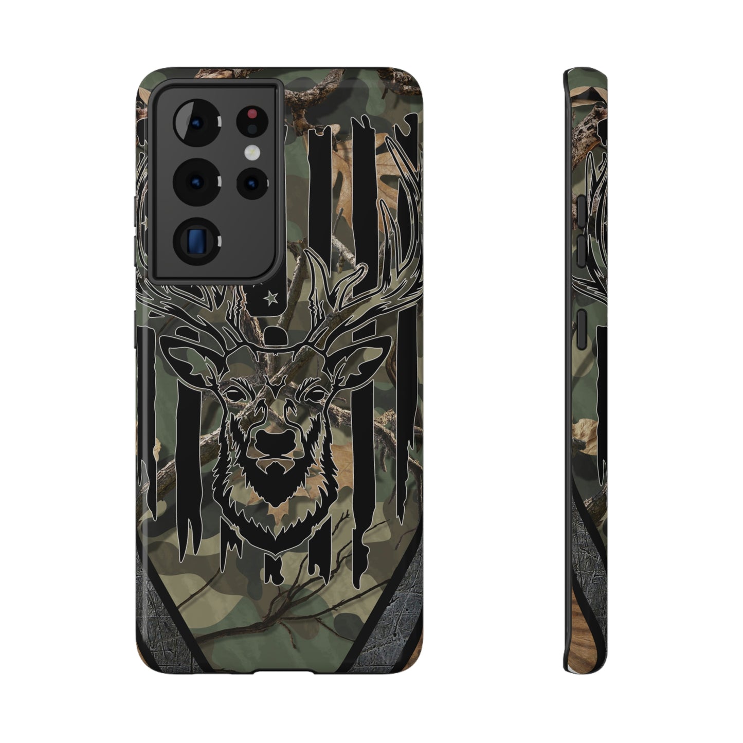 American Flag Deer Print Impact-Resistant Cases
