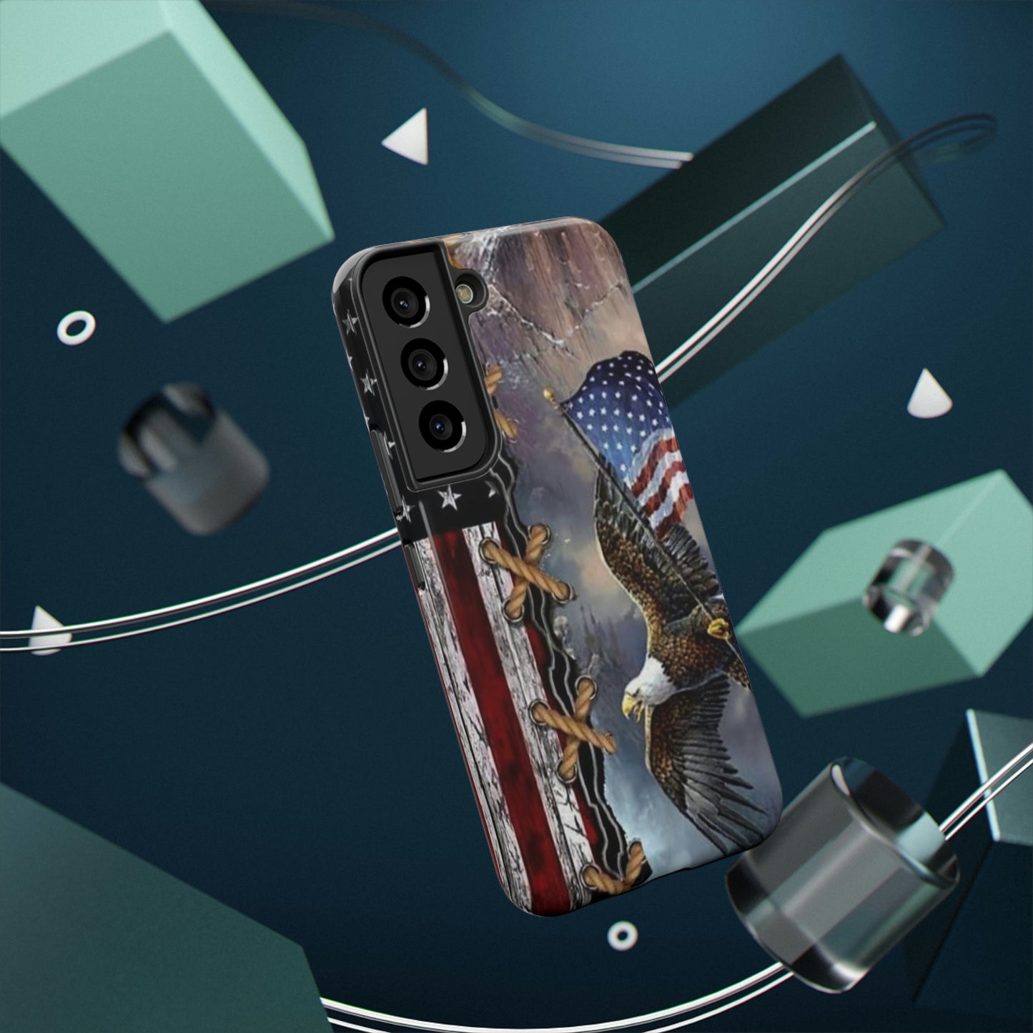 American Flag Eagle Print Impact-Resistant Cases