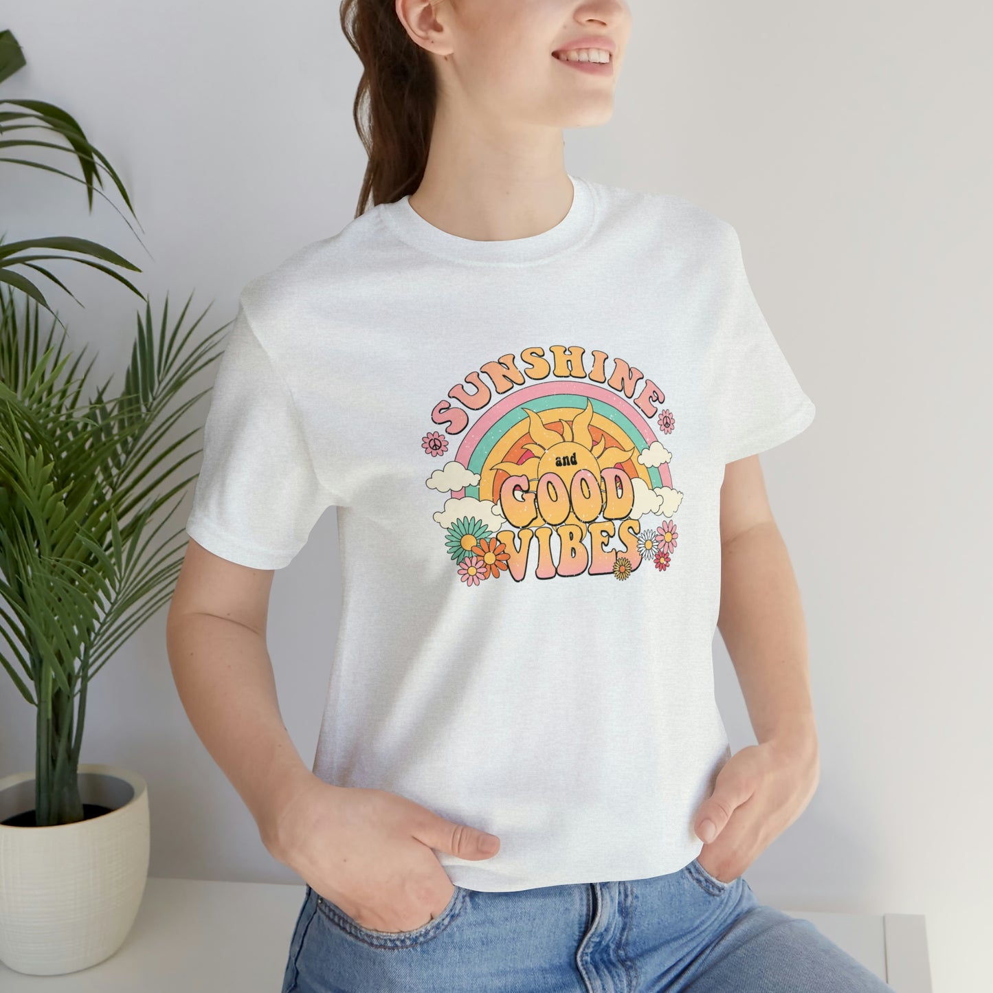 Sunshine and Good Vibe's Print, Jersey Short Sleeve Tee