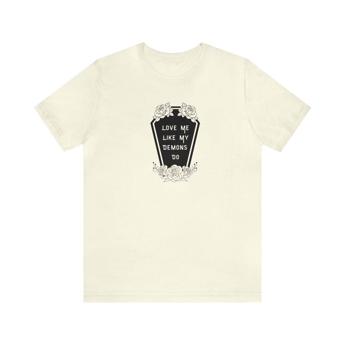 Love Me Like My Demons Do Print Jersey Short Sleeve Tee